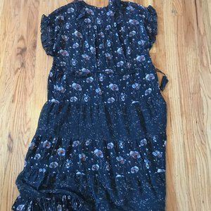 Navy floral Ulla Johnson silk dress